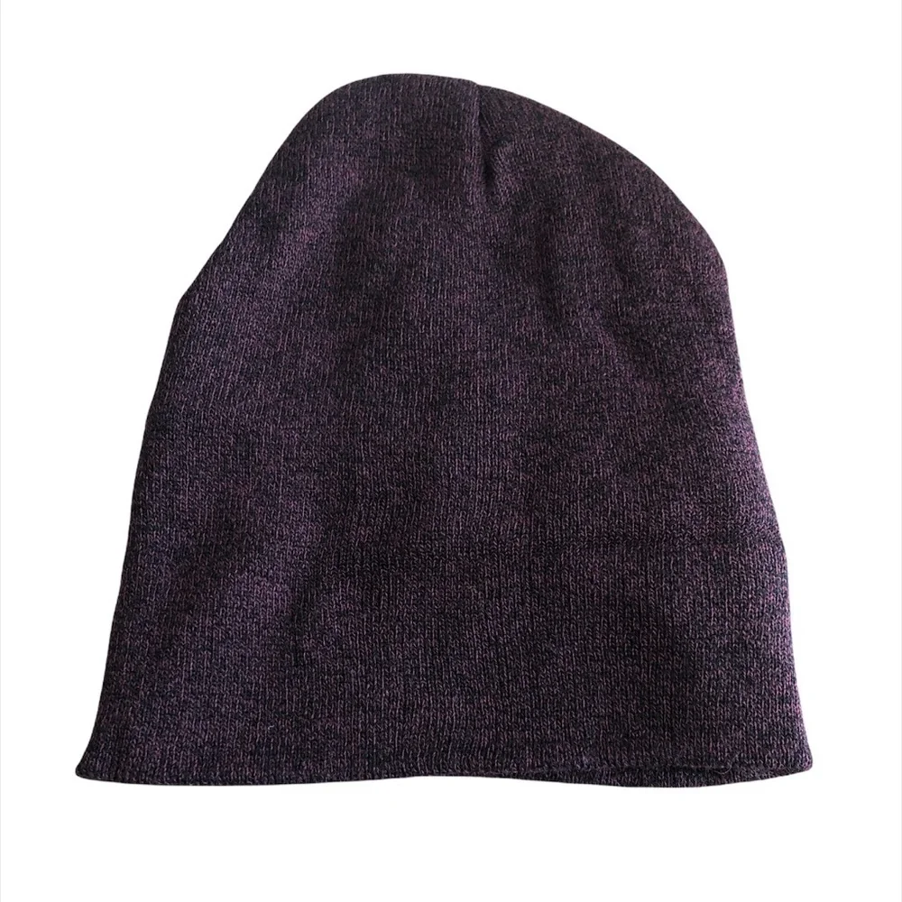 MAOCWEE Beanie Hat Unisex O/S Purple Winter Hat Rib-Knit Stretchy - Picture 5 of 9